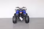 Rear view of blue ATV quad bike