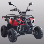 Red and black ATV quad bike with front rack