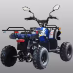 Blue ATV quad bike rear view with mirrors
