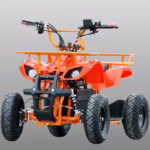 Orange electric ATV quad bike front view