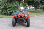Orange and black ATV quad bike front view