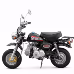 Classic mini motorcycle with checkered fuel tank design