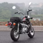 Visão traseira da mini motocicleta YKF-MONKEY II