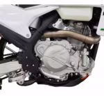 Motorcycle engine with exhaust pipe and clutch cover
