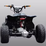 Rear view of black electric ATV quad bike
