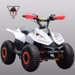 White and orange kids electric ATV quad bike