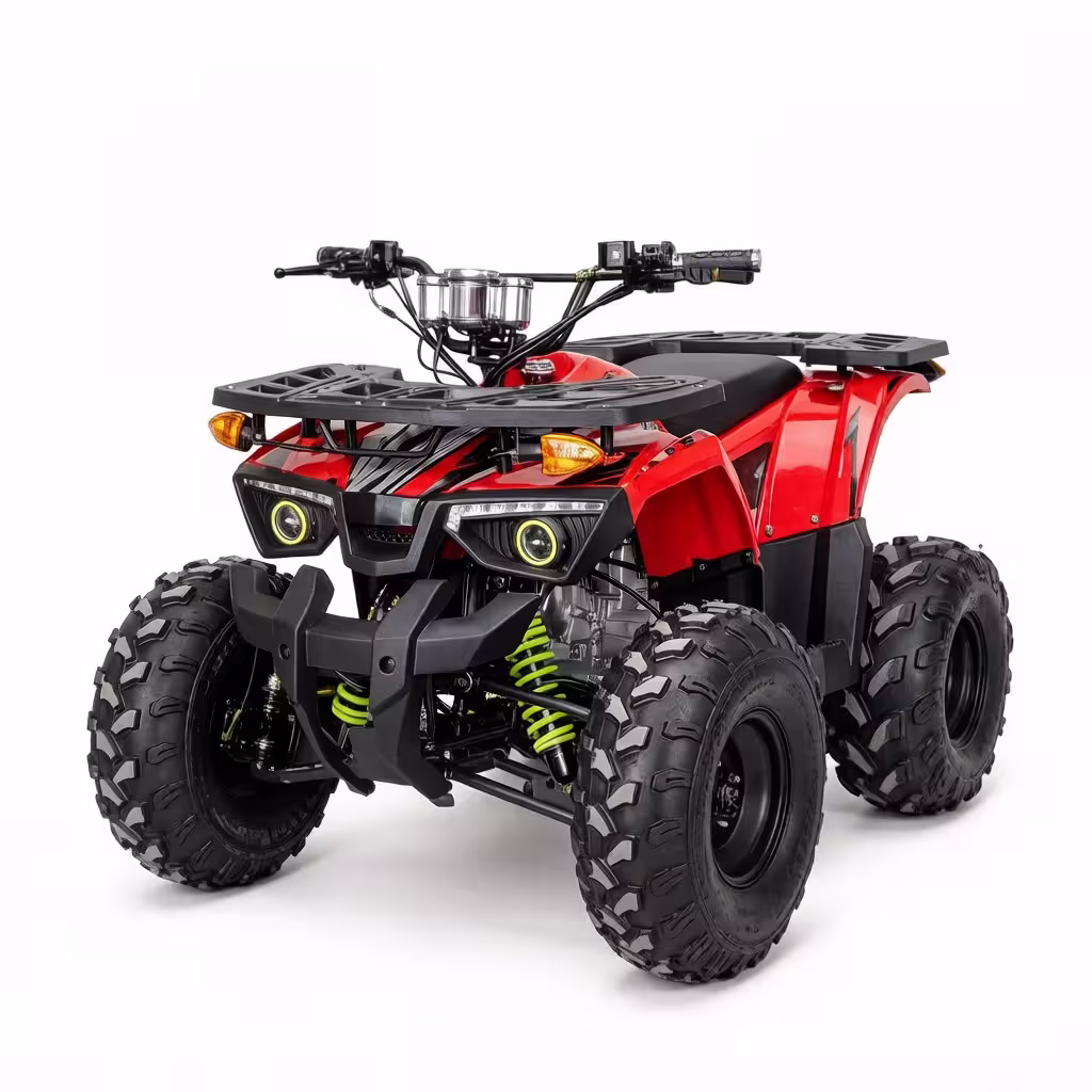 YKF-XZS mini quad bike red 125cc youth ATV with LED headlights