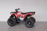 Red ATV quad bike side view