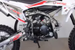 Mega dirt bike engine and frame detail view