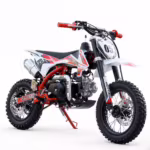 Moto de cross SFMOTOR roja y blanca con el número 05.