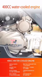 400CC water-cooled Raptor motorcycle engine with specifications