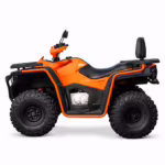 Orange and black utility ATV side view
