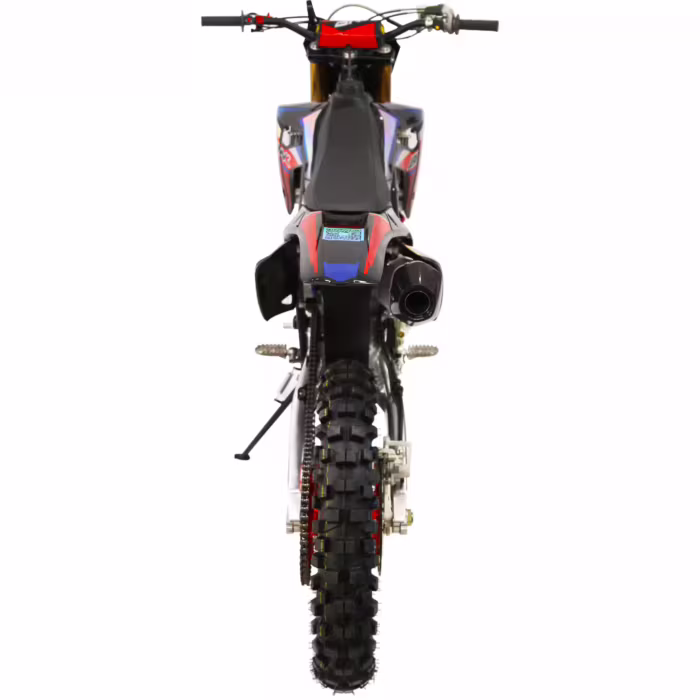 Vista trasera de la motocicleta todoterreno YKF-7