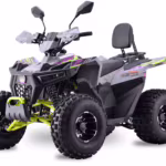 YKF-BL 125cc youth quad ATV with neon accents and wide track stance