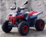 Red and black sport ATV with rugged tires