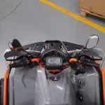 ATV handlebar with digital dashboard and mirrors