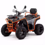 YKF-DTL 250cc four wheeler gray and orange adult ATV with off-road tires