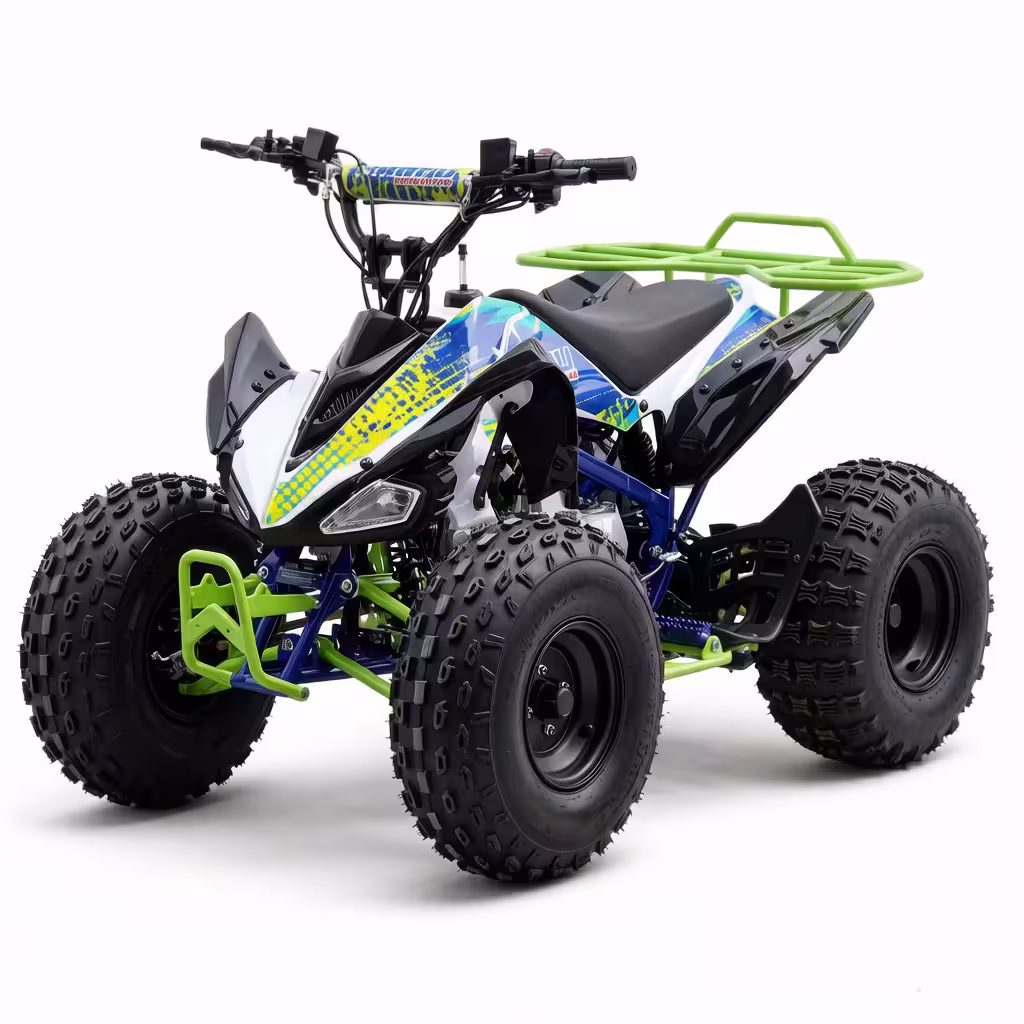 YKF-XHX PRO 125cc atv youth quad with green and blue graphics