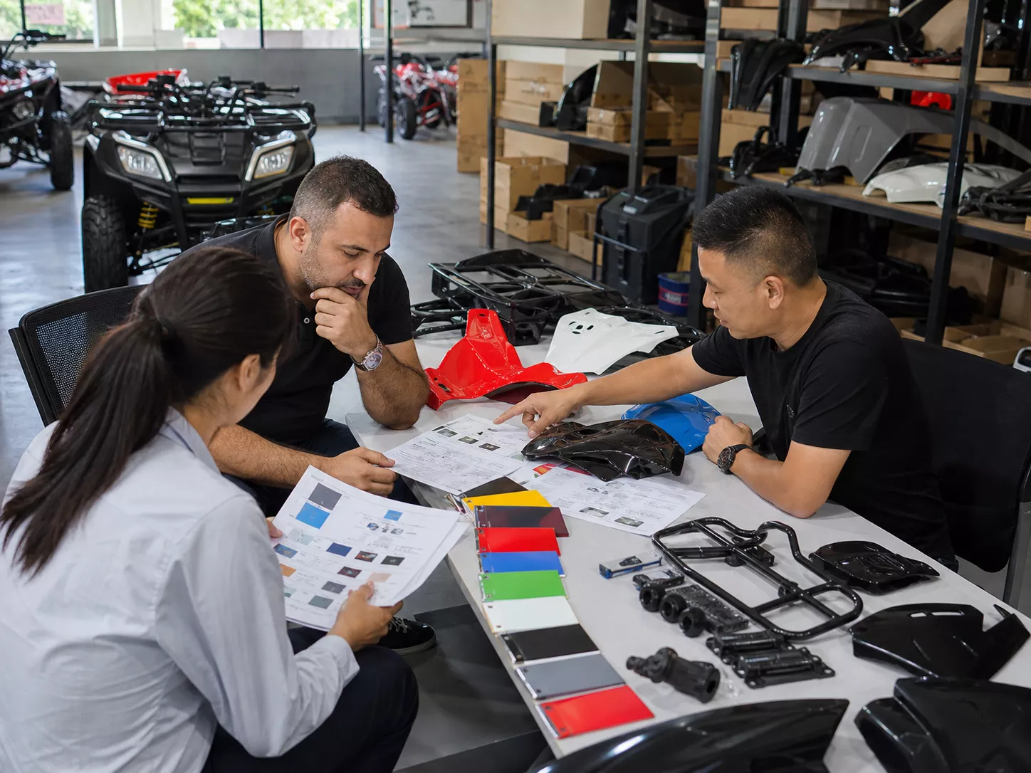 YKF MOTO OEM private label review with ATV color and component samples