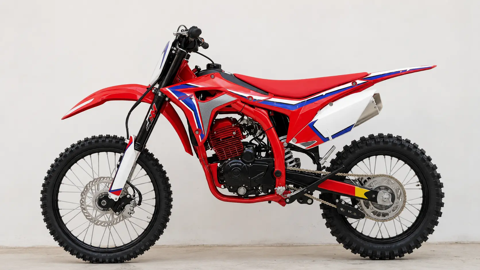 Side profile of the YKF-1 250cc trail dirt bike