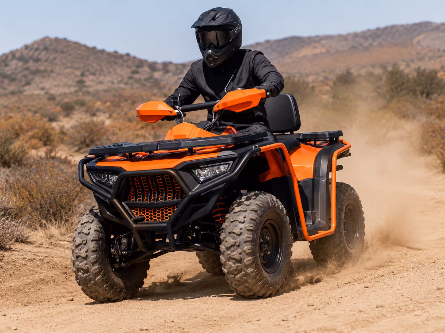 YKF-HS ATV in open sand terrain