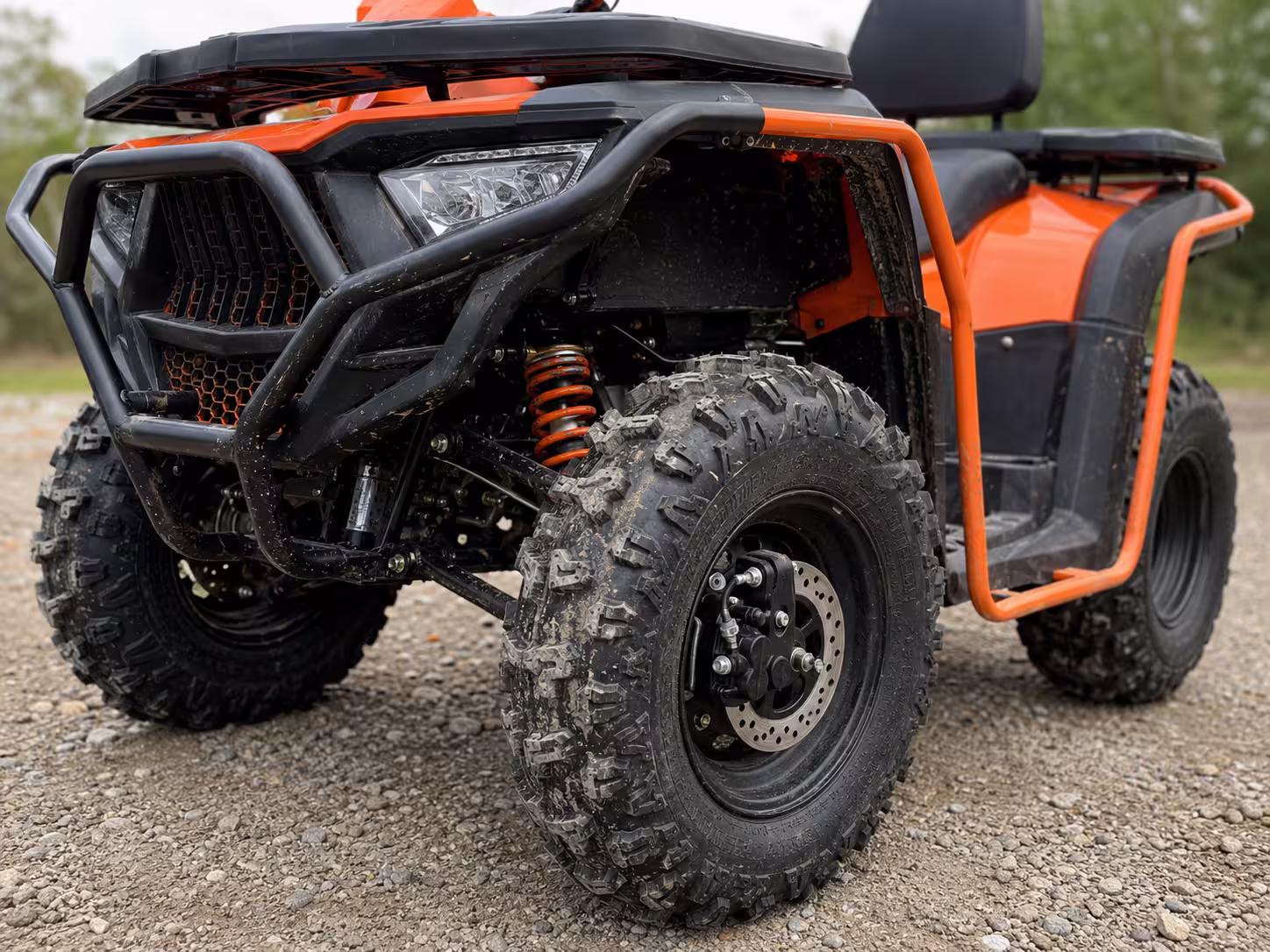 YKF-HS ATV disc brake hydraulic suspension and wheel detail